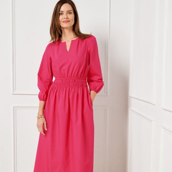 Talbots Dresses & Skirts - Talbots - Poplin Gauze Midi-dress, color Azalea Pink  size 12